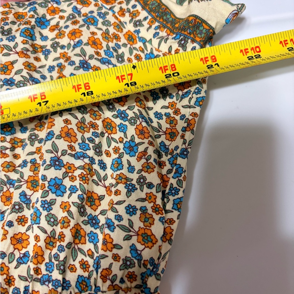 Prairie Dress in a medium ditsy floral print, cap sleeve and tiered midi. - Picture 11 of 11